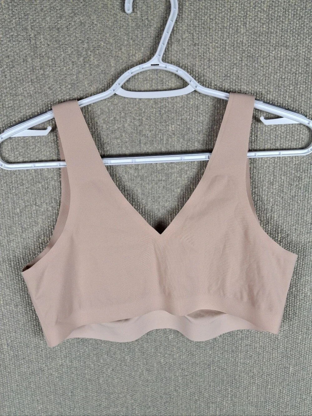 Honeylove SoftForm V-Neck Bra Womens Large Blush Sand Wireless Seamless Lift
